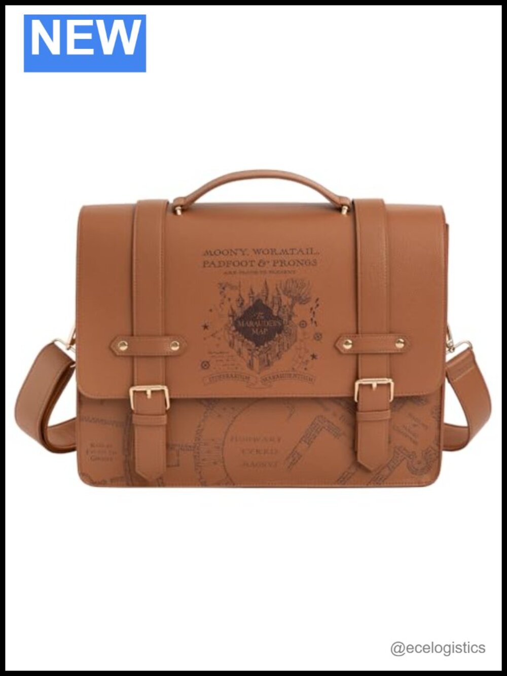 Harry Potter Marauder's Map Crossbody Satchel Purse with Top Handles, Vegan - Picture 3 of 6